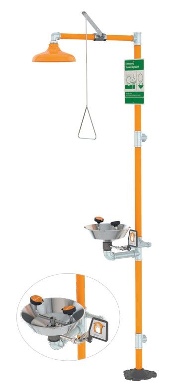 Guardian Safety Station with Eye/Face Wash, Stainless Steel Bowl (#G1950)
