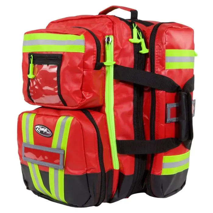 Kemp USA Tarpaulin Fluid-Resistant Ultimate EMS Packpack, Red (#10-115-RED-TPN)