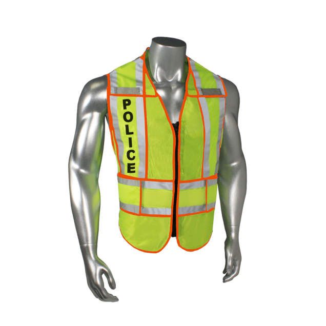 Breakaway 1" Split Police Safety Vest, Orange Trim (#LHV-207-OSPT-POL)