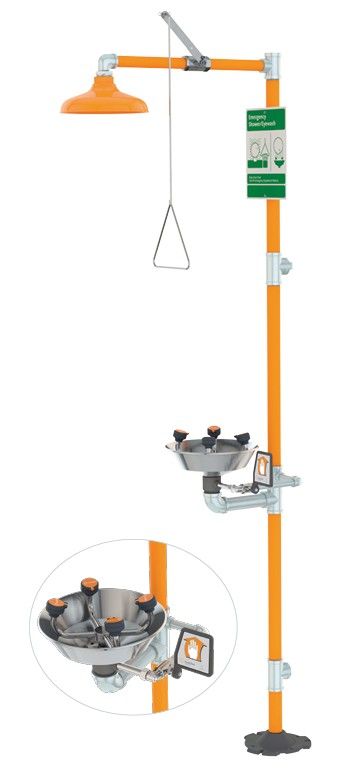 Guardian Safety Station with WideArea Eye/Face Wash, Stainless Steel Bowl (#G1909)