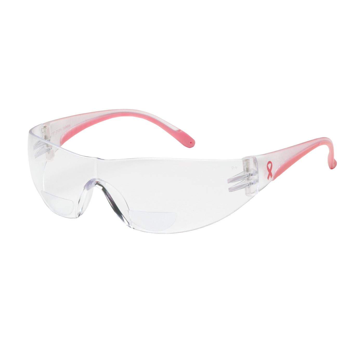 Lady Eva Rimless Safety Readers with Clear / Pink Temple, Clear Lens and Anti-Scratch Coating, 1.00 Diopter (#250-12-0100) Lady Eva Rimless Safety Readers with Clear / Pink Temple, Clear Lens and Anti-Scratch Coating, 1.00 Diopter (#250-12-0100)