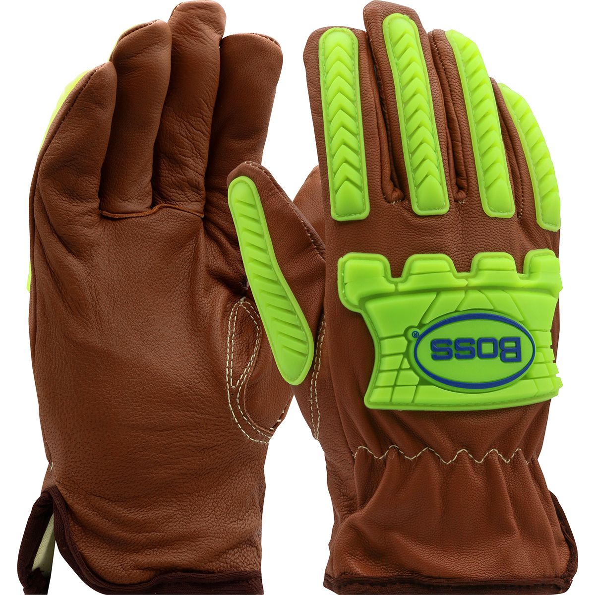 Boss® Xtreme AR Top Grain Goatskin Leather Drivers Glove with Oil Armor™ Finish and Para-Aramid Lining - TPR Impact Protection (#KS993KOAB) Boss® Xtreme AR Top Grain Goatskin Leather Drivers Glove with Oil Armor™ Finish and Para-Aramid Lining - TPR Impact Protection (#KS993KOAB)