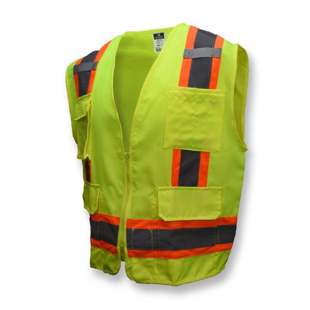 Solid Twill Heavy Duty Surveyor Class 2 Vest, Hi-Viz Green (#SV62-2ZGT) Solid Twill Heavy Duty Surveyor Class 2 Vest, Hi-Viz Green (#SV62-2ZGT)
