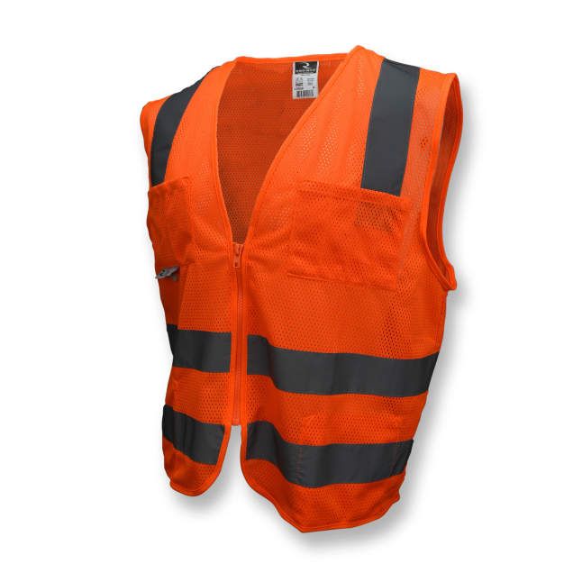 Standard Class 2 Vest, Hi-Viz Orange Mesh (#SV8OM)