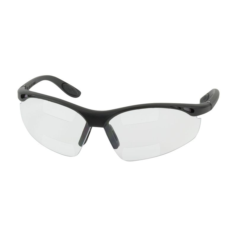 Double Mag Readers Semi-Rimless Safety Readers with Black Frame, Clear Lens and Anti-Scratch / Anti-Fog Coating, Dual 2.00 Diopter  (#250-25-2020)