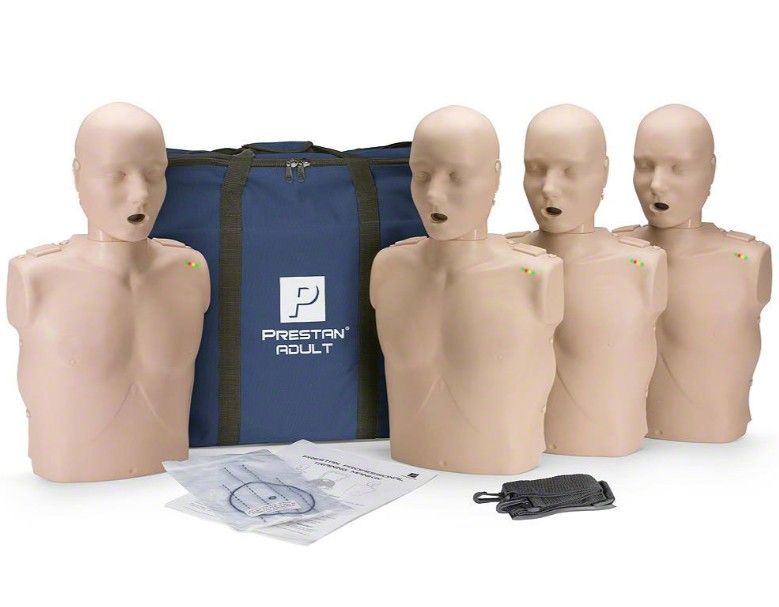 PRESTAN Professional Manikin Medium Skin Tone Adult 4-Pack with CPR Monitor (#PP-AM-400M-MS)