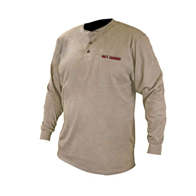 VolCore Long Sleeve Cotton Henley FR Shirt, khaki (#FRS-002K) VolCore Long Sleeve Cotton Henley FR Shirt, khaki (#FRS-002K)