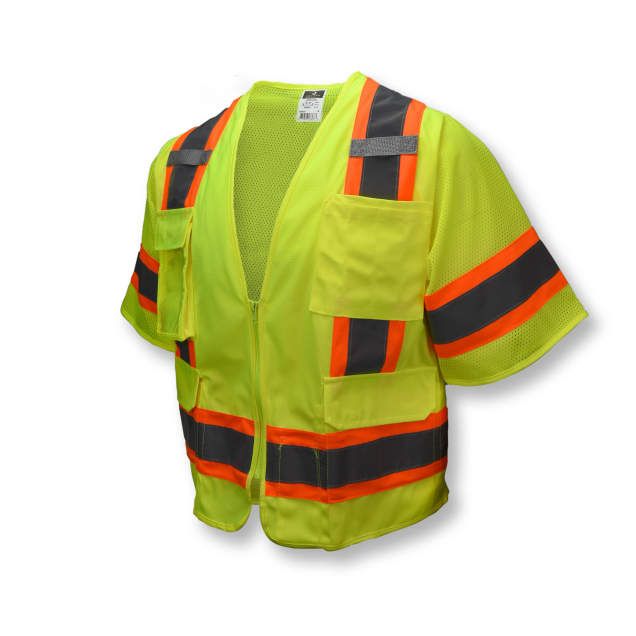 Two Tone Surveyor Class 3 Vest, Hi-Viz Green (#SV63G) Two Tone Surveyor Class 3 Vest, Hi-Viz Green (#SV63G)
