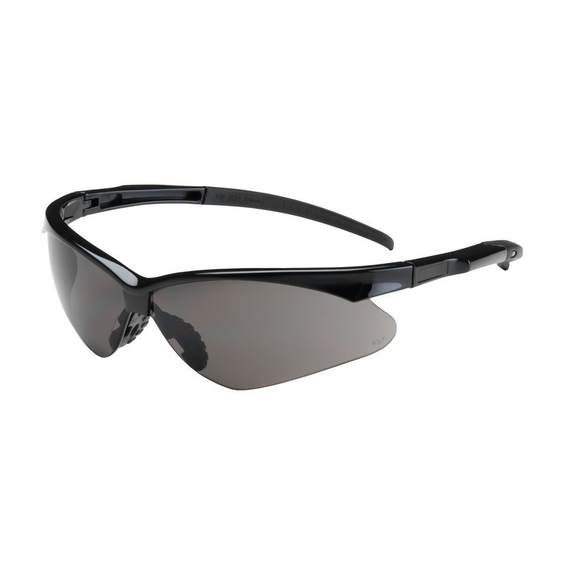 Adversary Semi-Rimless Safety Glasses with Black Frame, Gray Lens and Anti-Scratch Coating  (#250-28-0001)