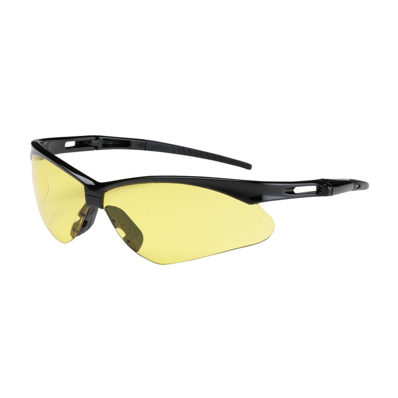 Anser Semi-Rimless Safety Glasses with Black Frame, Amber Lens and Anti-Scratch Coating  (#250-AN-10120)