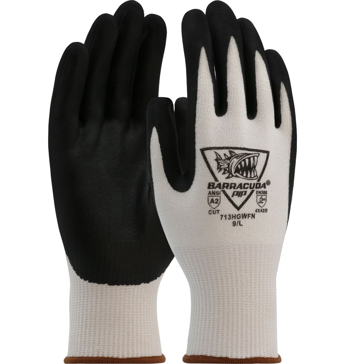 G-Tek® Barracuda® Seamless Knit A2 PolyKor® Blended Glove with Foam Nitrile Coated Grip on Palm & Fingers (#713HGWFN) G-Tek® Barracuda® Seamless Knit A2 PolyKor® Blended Glove with Foam Nitrile Coated Grip on Palm & Fingers (#713HGWFN)