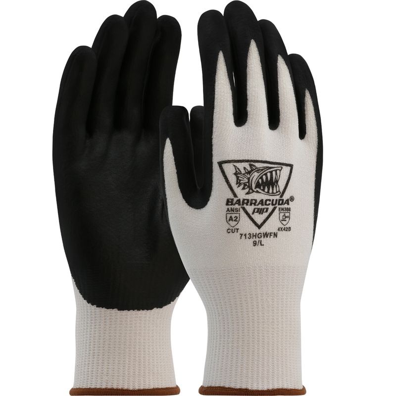 G-Tek® Barracuda® Seamless Knit A2 PolyKor® Blended Glove with Foam Nitrile Coated Grip on Palm & Fingers (#713HGWFN) G-Tek® Barracuda® Seamless Knit A2 PolyKor® Blended Glove with Foam Nitrile Coated Grip on Palm & Fingers (#713HGWFN)
