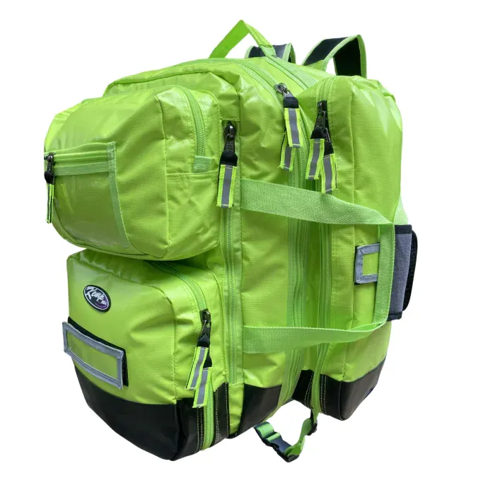 Kemp USA Tarpaulin Fluid-Resistant Ultimate EMS Backpack, Neon Green (#10-115-GRE-TPN)