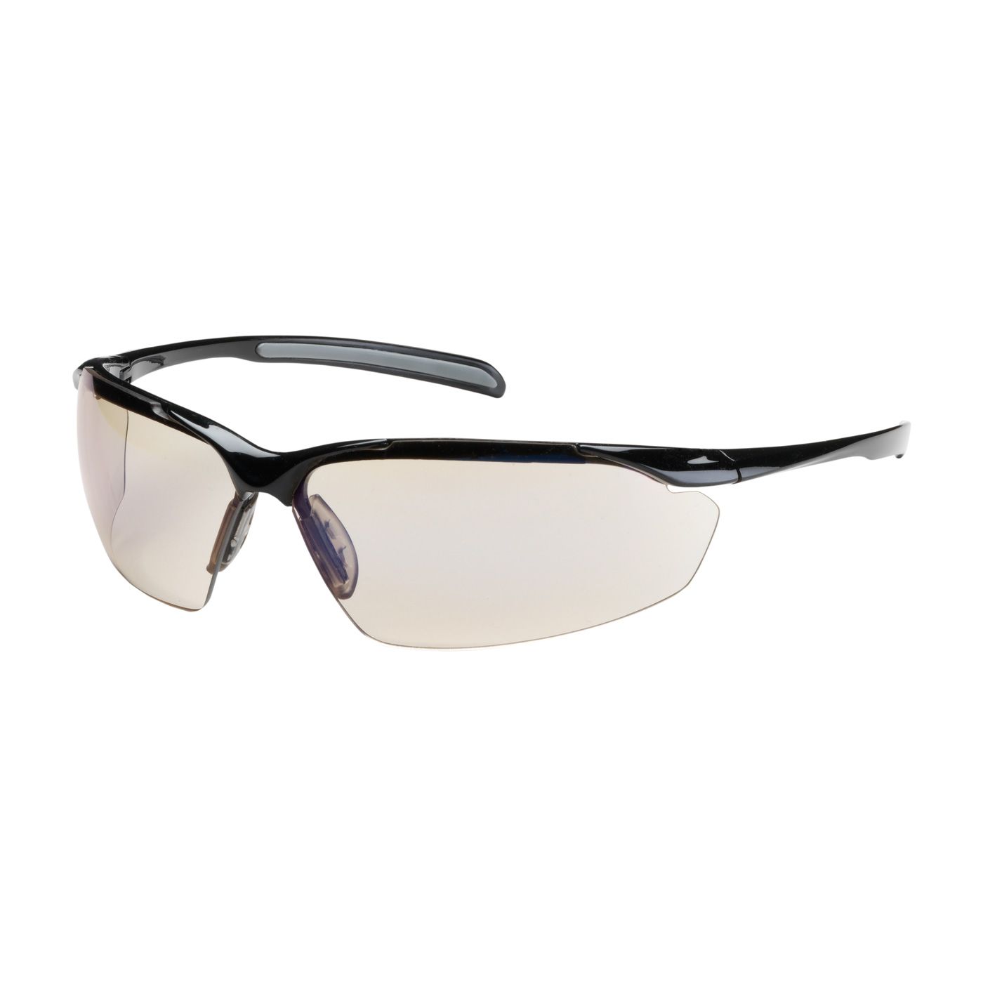 Commander Semi-Rimless Safety Glasses with Gloss Black Frame, I/O Blue Lens and Anti-Scratch / Anti-Fog Coating  (#250-33-0226)