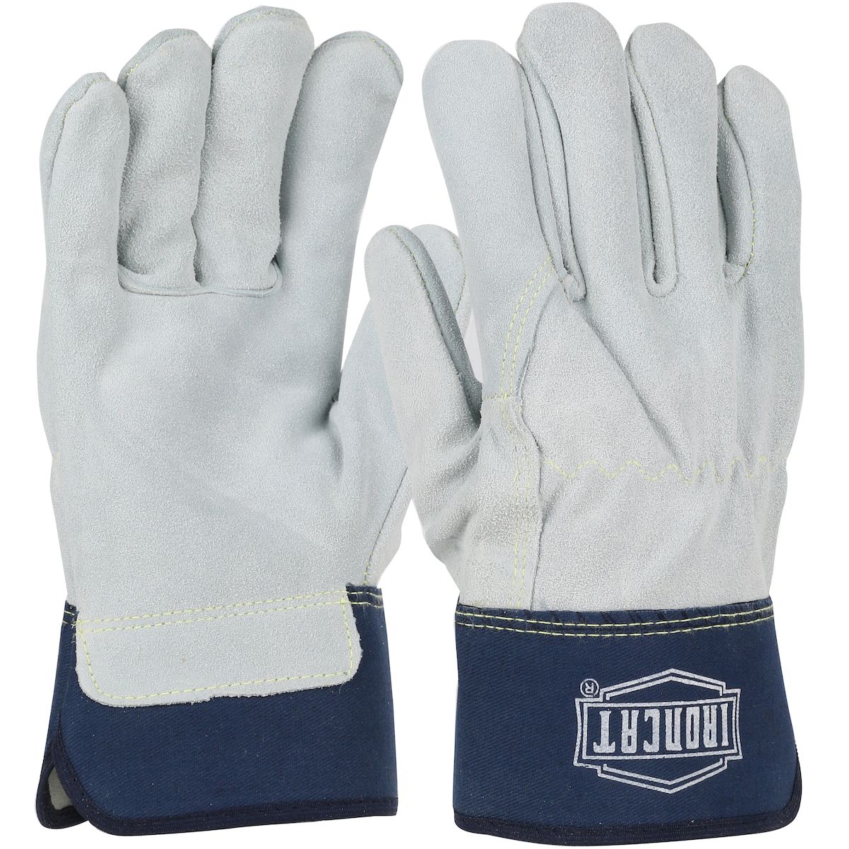 Ironcat® Heavy Premium Split Cowhide Leather Palm Glove with Full Leather Back - Rubberized Safety Cuff (#IC6) Ironcat® Heavy Premium Split Cowhide Leather Palm Glove with Full Leather Back - Rubberized Safety Cuff (#IC6)