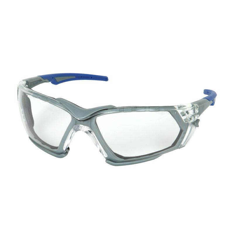 Fortify Rimless Safety Glasses with Gray Frame, Clear Lens, Foam Padding and Anti-Scratch / FogLess 3Sixty Coating  (#250-54-0520)