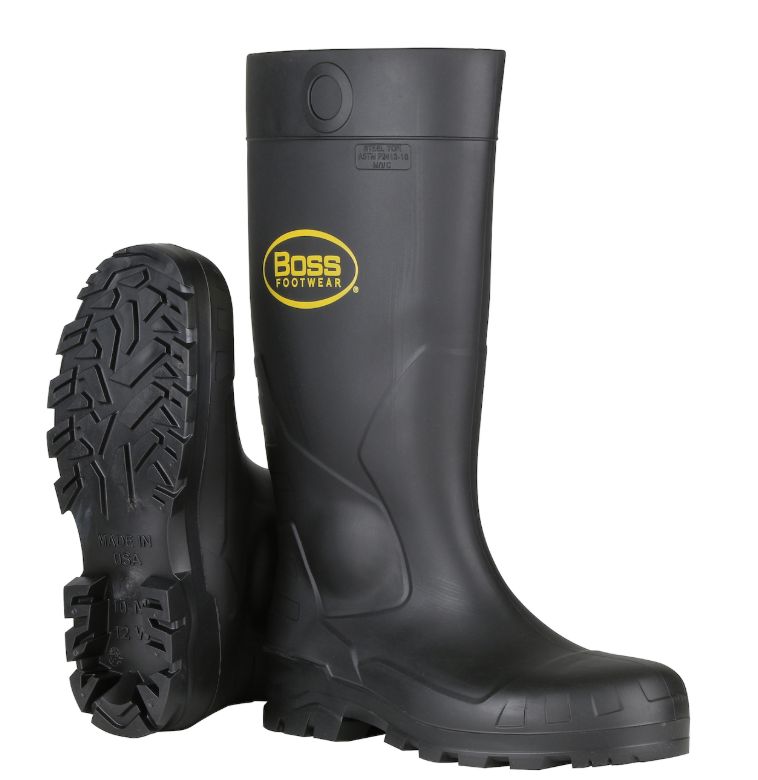 Boss Footwear 16" Black PVC Steel Toe Boot  (#382-810)