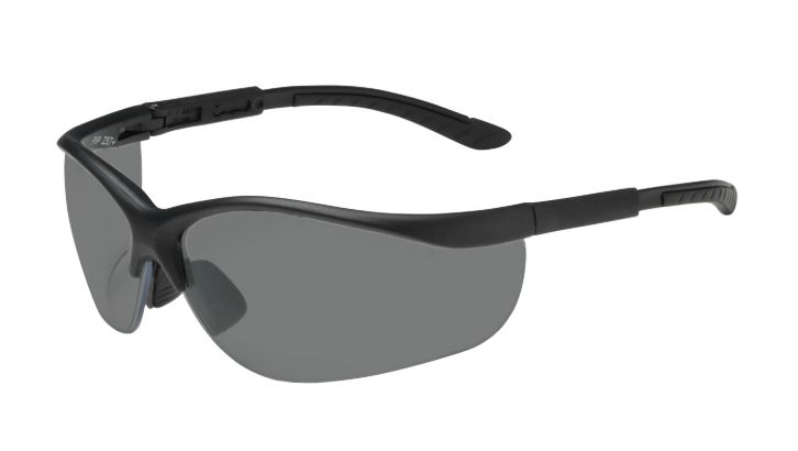 Hi-Voltage AC Semi-Rimless Safety Glasses with Black Frame, Gray Lens and Anti-Scratch / Anti-Fog Coating  (#250-21-0421)