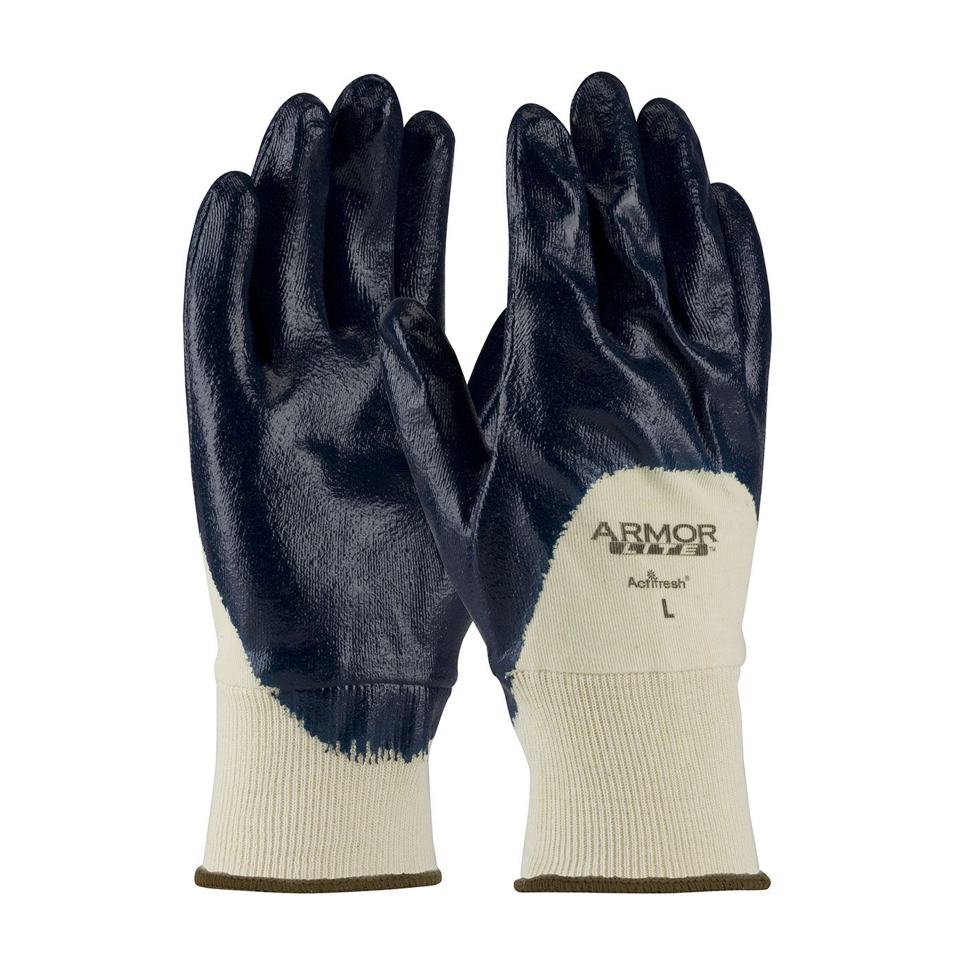 ArmorLite Nitrile Dipped Glove with Interlock Liner and Textured Finish on Palm, Fingers & Knuckles - Knitwrist  (#56-3170)