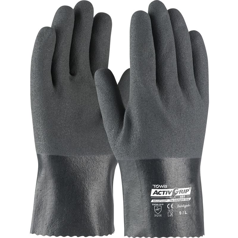 ActivGrip Nitrile Coated Glove with Cotton Liner and MicroFinish Grip - 10"  (#56-AG585)