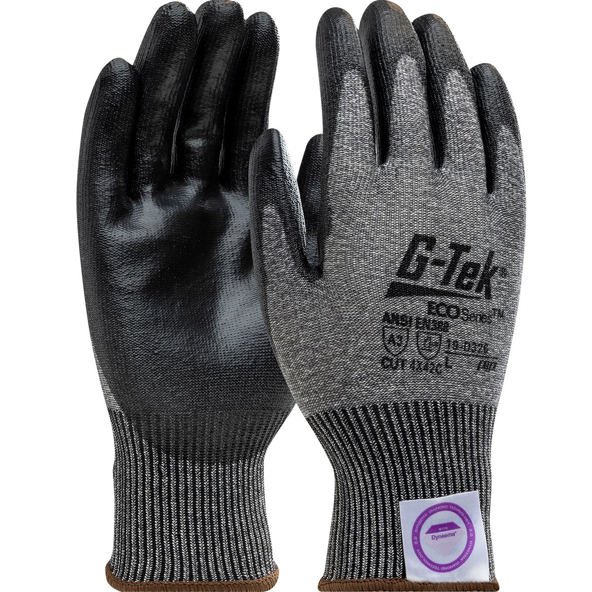 G-Tek® ECO Series™ Seamless Knit Dyneema® Phoenix Blended Glove with Polyurethane Coated Flat Grip on Palm & Fingers (#19-D326)