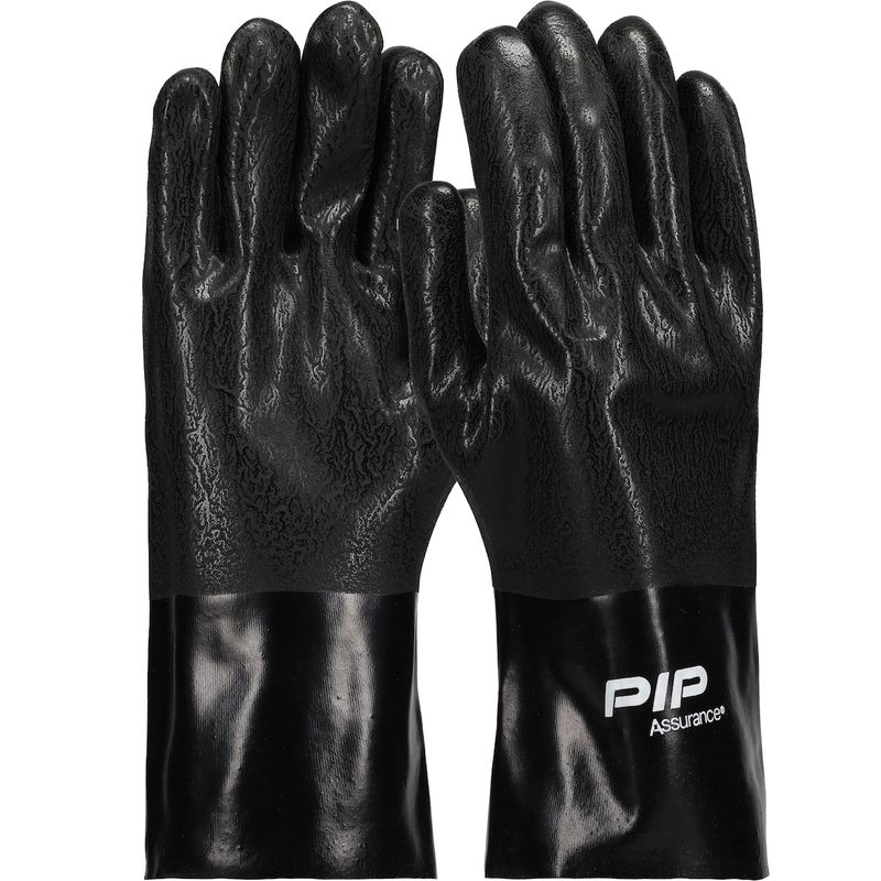 Assurance® Premium PVC Dipped Glove with Interlock Liner and Rough Sandy Finish - 12" Length (#58-8130DD)