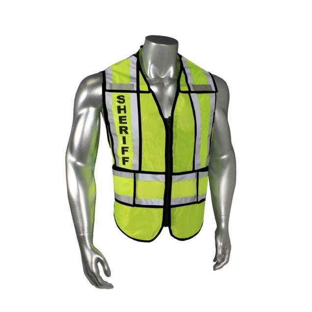Breakaway 1 Breakaway 1" Split Sheriff Safety Vest, Black Trim (#LHV-207-SPT-SHF)