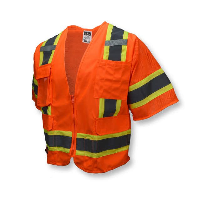 Two Tone Surveyor Class 3 Vest, Hi-Viz Orange (#SV63O) Two Tone Surveyor Class 3 Vest, Hi-Viz Orange (#SV63O)