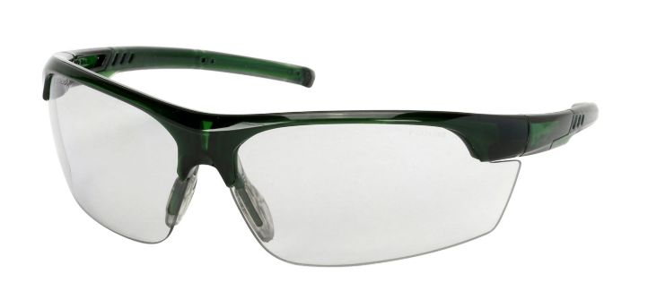 Xtricate-C Semi-Rimless Safety Glasses with Green Frame, Light Gray Lens and FogLess 3Sixty Coating  (#250-58-0551)