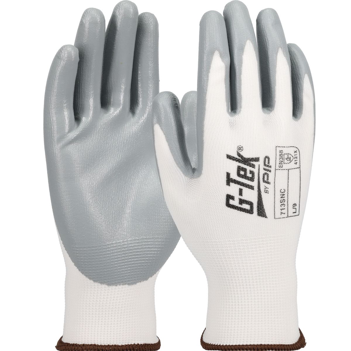 G-Tek® Seamless Knit Polyester Glove with Nitrile Coated Smooth Grip on Palm & Fingers (#713SNC) G-Tek® Seamless Knit Polyester Glove with Nitrile Coated Smooth Grip on Palm & Fingers (#713SNC)