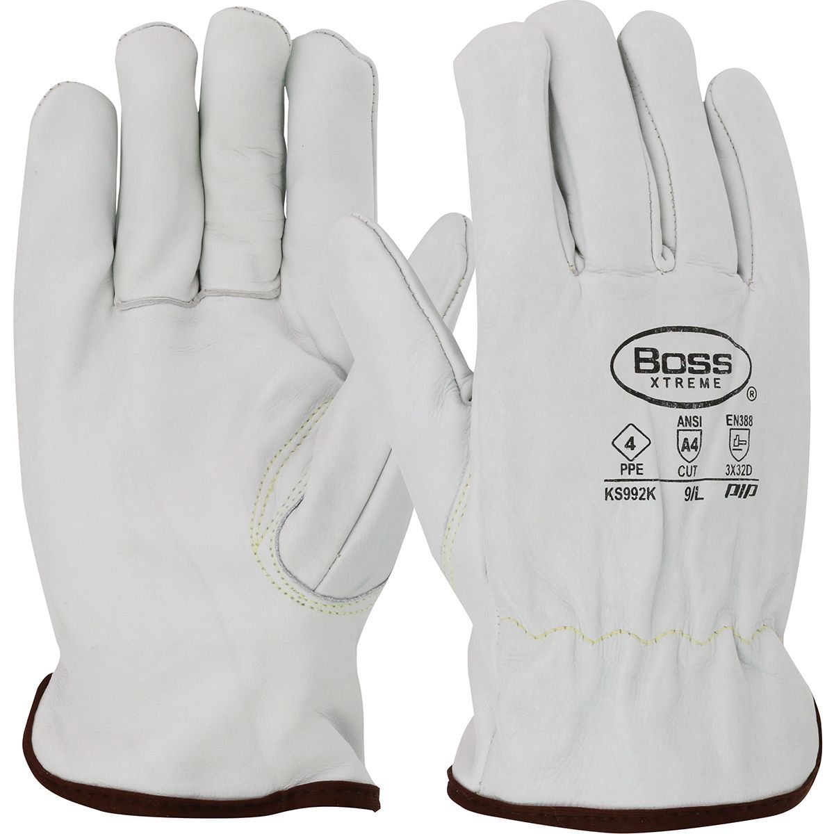 Boss® Xtreme AR Top Grain Cowhide Leather Drivers Glove with Para-Aramid Lining - Keystone Thumb (#KS992K) Boss® Xtreme AR Top Grain Cowhide Leather Drivers Glove with Para-Aramid Lining - Keystone Thumb (#KS992K)