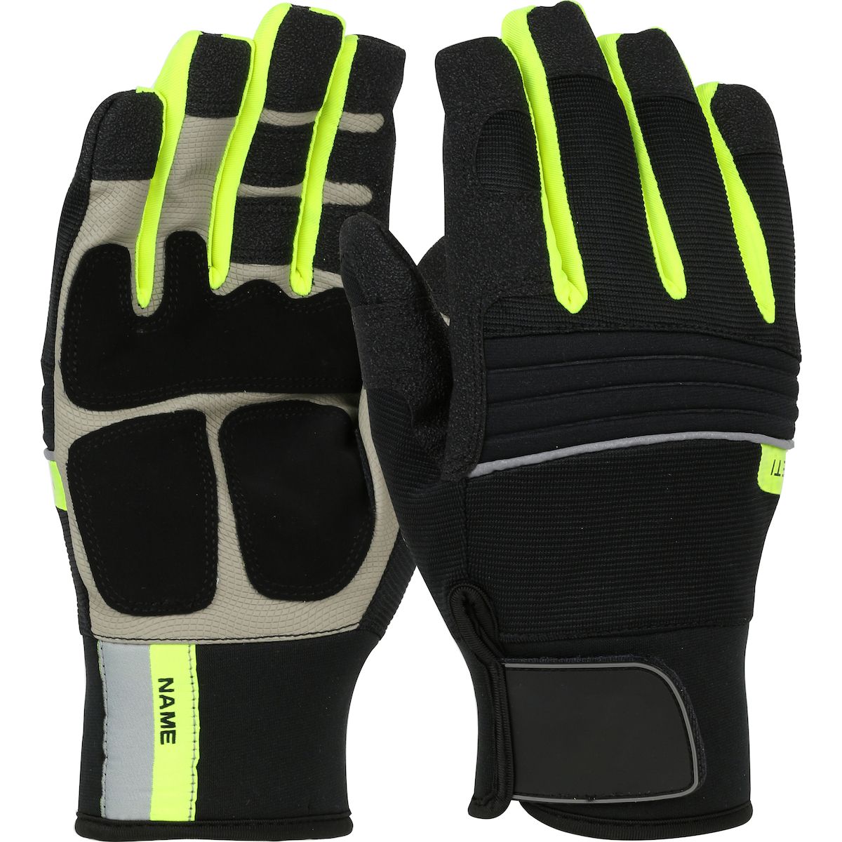 PIP Hi-Vis Yeti Thermal Glove with Synthetic Leather Palm and Fleece Lining - Waterproof Insert  (#96652)