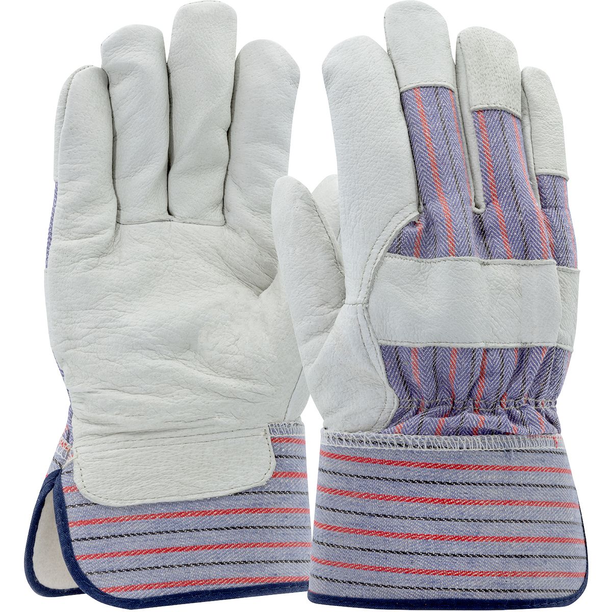 PIP® Pigskin Leather Palm Glove with Fabric Back and Natural Thermal Lining - Rubberized Safety Cuff (#5555) PIP® Pigskin Leather Palm Glove with Fabric Back and Natural Thermal Lining - Rubberized Safety Cuff (#5555)