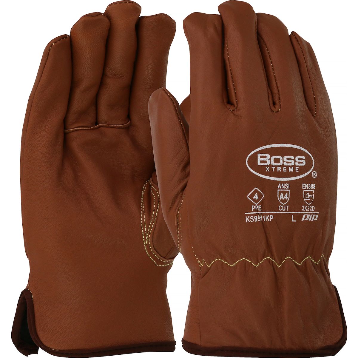 Boss® Xtreme AR Top Grain Goatskin Leather Drivers Glove with Oil Armor™ Finish and Para-Aramid Lining - Fleece Lined Insulation (#KS9911KP)