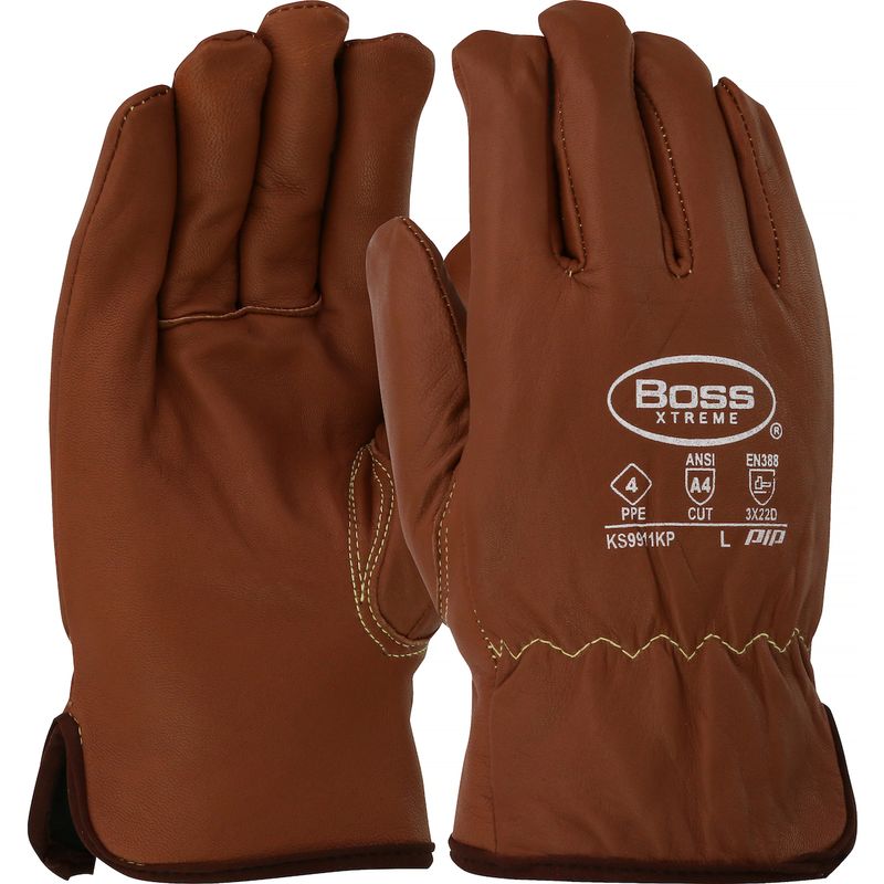 Boss® Xtreme AR Top Grain Goatskin Leather Drivers Glove with Oil Armor™ Finish and Para-Aramid Lining - Fleece Lined Insulation (#KS9911KP)