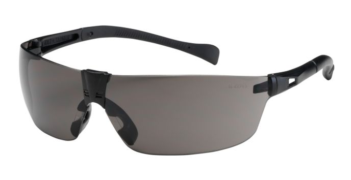 Monteray II Rimless Safety Glasses with Black Temple, Gray Lens and Anti-Scratch Coating  (#250-MT-10072)