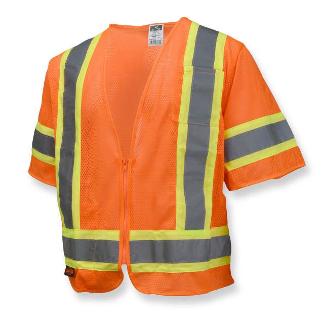Economy Class 3 with Two-Tone Trim Vest, Hi-Viz Orange (#SV22-3ZOM) Economy Class 3 with Two-Tone Trim Vest, Hi-Viz Orange (#SV22-3ZOM)