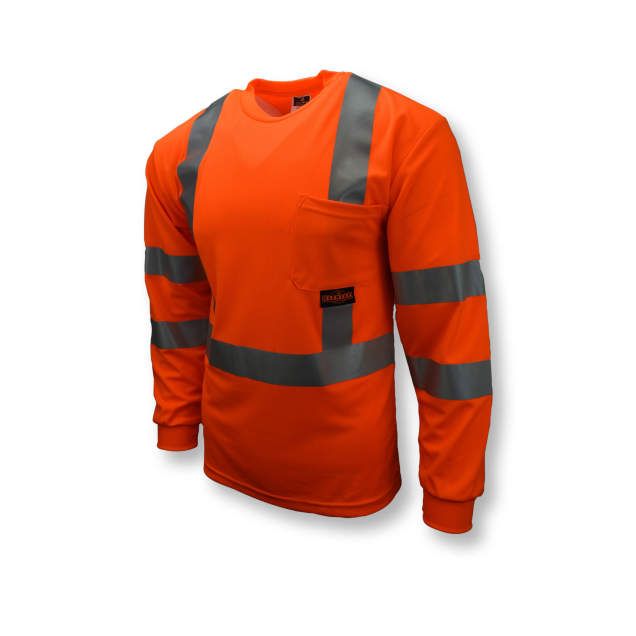 Long Sleeve Class 3 T-Shirt, Hi-Viz Orange (#ST21-3POS)