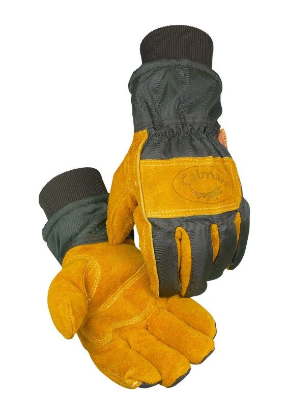 Caiman Cowhide Leather Palm Glove with Polyester Back - Heatrac Insulation  (#1352)