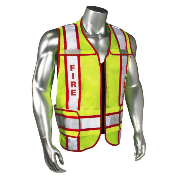 Breakaway Contrast Fire Safety Vest, Red Trim (#LHV-207-3G-FIR) Breakaway Contrast Fire Safety Vest, Red Trim (#LHV-207-3G-FIR)
