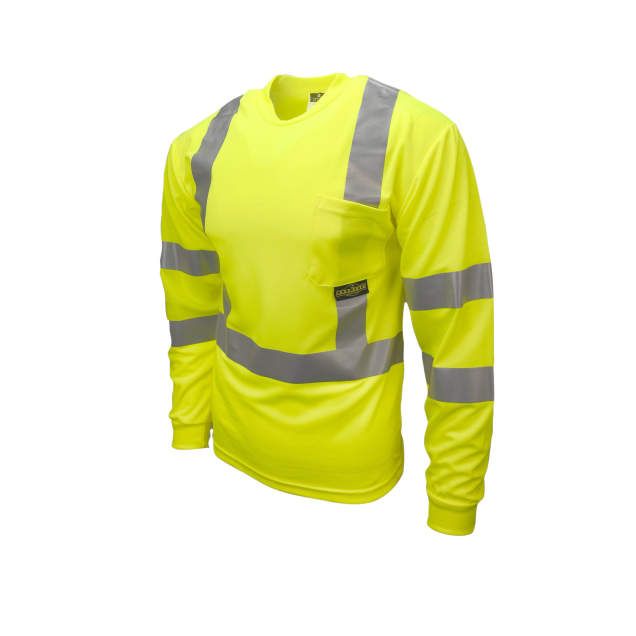 Long Sleeve Class 3 T-Shirt, Hi-Viz Green (#ST21-3PGS)