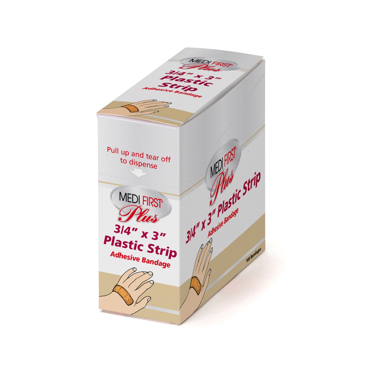 Plastic Strip Bandage, 3/4" x 3" (#P102133)