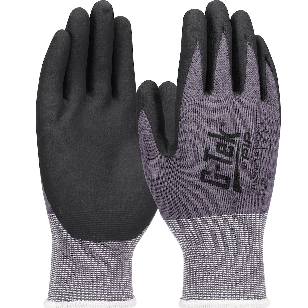 G-Tek® Seamless Knit Nylon/Spandex Glove with Nitrile Coated Foam Grip on Palm & Fingers - 15 Gauge - Touchscreen (#715SNFTP)