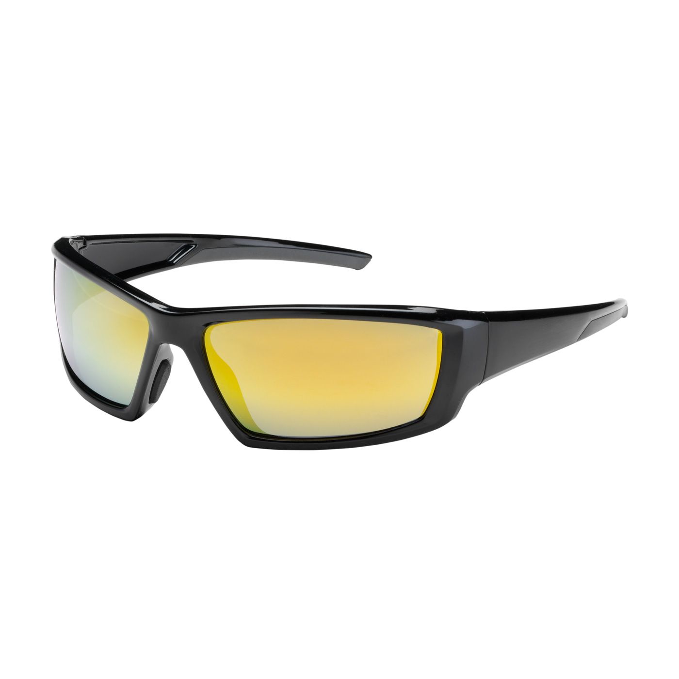 Sunburst Full Frame Safety Glasses with Black Frame, Gold Mirror Plus Lens and Anti-Scratch / Anti-Reflective Coating  (#250-47-0007)