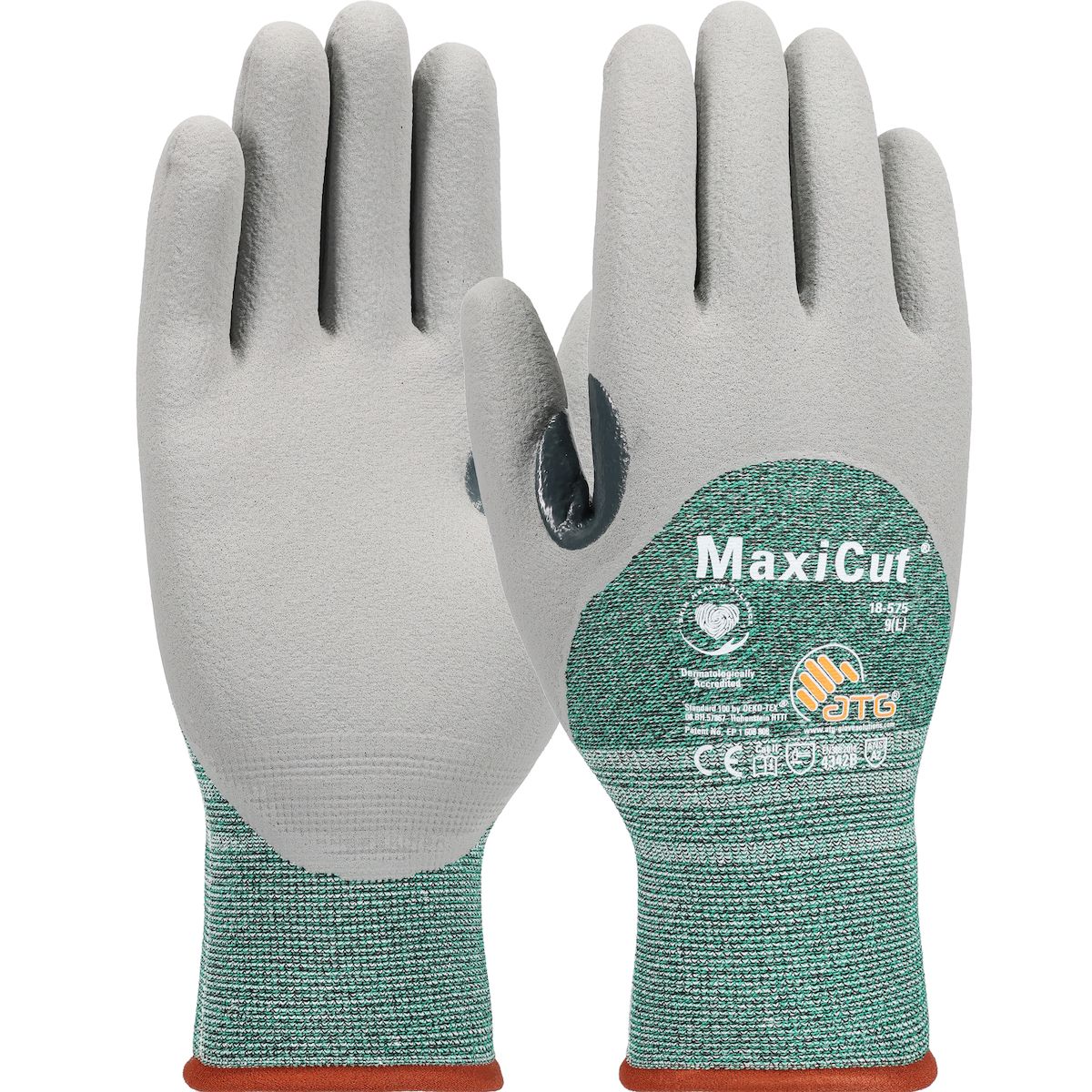 ATG® MaxiCut® Seamless Knit A2 Engineered Yarn Glove with Nitrile Coated MicroFoam Grip on Palm, Fingers & Knuckles (#18-575) ATG® MaxiCut® Seamless Knit A2 Engineered Yarn Glove with Nitrile Coated MicroFoam Grip on Palm, Fingers & Knuckles (#18-575)
