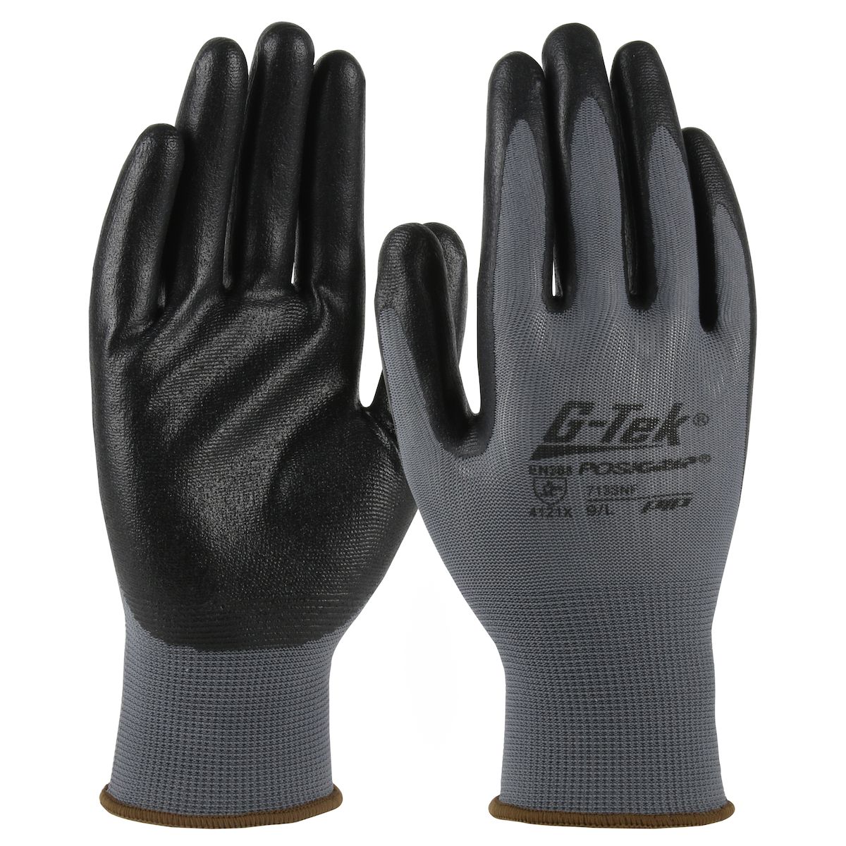 G-Tek® PosiGrip® Seamless Knit Polyester Glove with Nitrile Coated Foam Grip on Palm & Fingers (#713SNF) G-Tek® PosiGrip® Seamless Knit Polyester Glove with Nitrile Coated Foam Grip on Palm & Fingers (#713SNF)