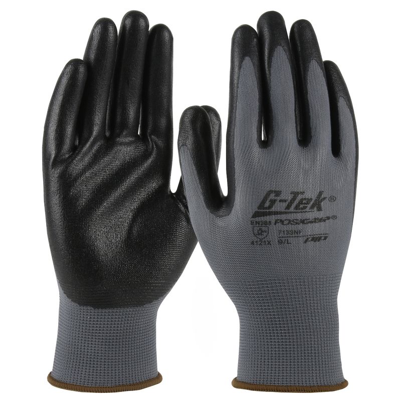 G-Tek® PosiGrip® Seamless Knit Polyester Glove with Nitrile Coated Foam Grip on Palm & Fingers (#713SNF) G-Tek® PosiGrip® Seamless Knit Polyester Glove with Nitrile Coated Foam Grip on Palm & Fingers (#713SNF)