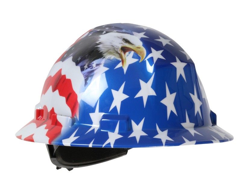 PIP® Kilimanjaro™ Full Brim Hard Hat with HDPE Shell, 4-Point Textile Suspension Graphic Wrap and Wheel Ratchet Adjustment (#280-HP641R-USA) PIP® Kilimanjaro™ Full Brim Hard Hat with HDPE Shell, 4-Point Textile Suspension Graphic Wrap and Wheel Ratchet Adjustment (#280-HP641R-USA)