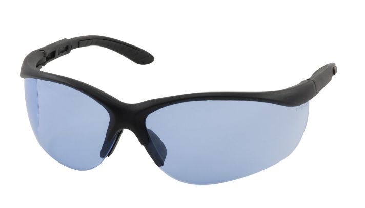 Hi-Voltage AC Semi-Rimless Safety Glasses with Black Frame, Light Blue Lens and Anti-Scratch Coating  (#250-21-0403)