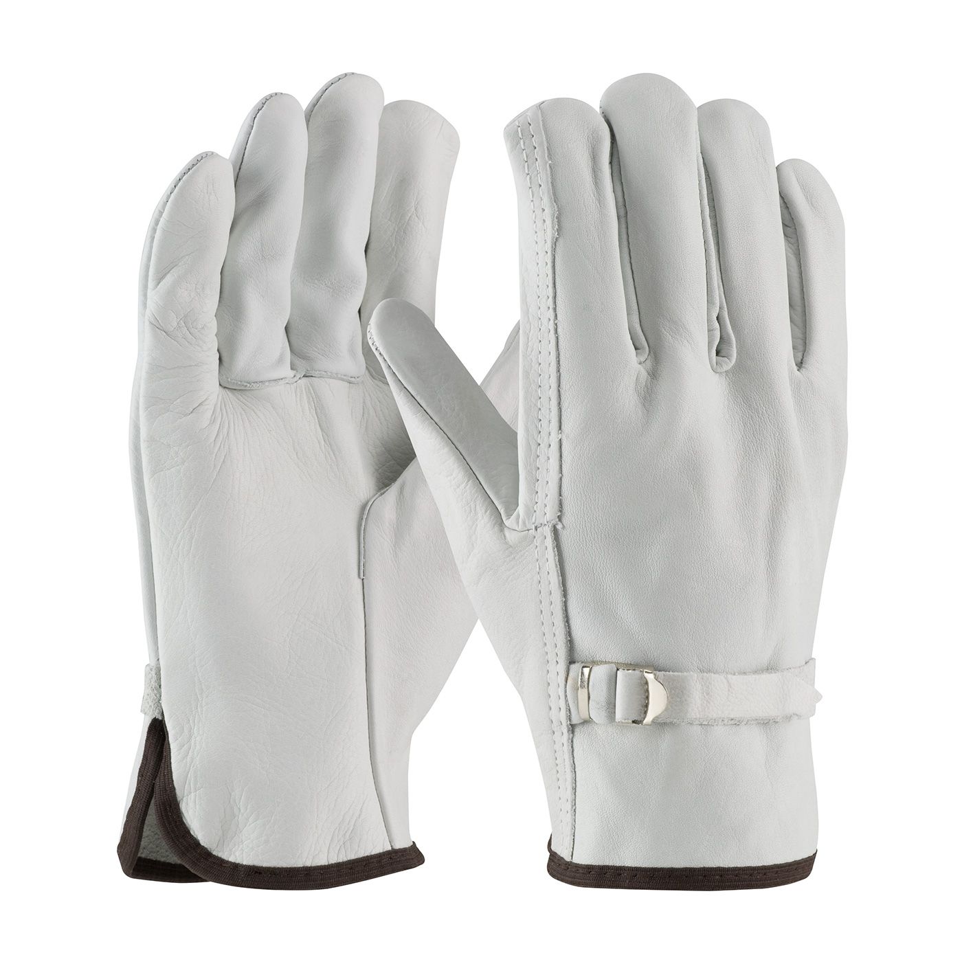 PIP Regular Grade Top Grain Cowhide Leather Drivers Glove with Pull Strap Closure - Straight Thumb  (#68-153)